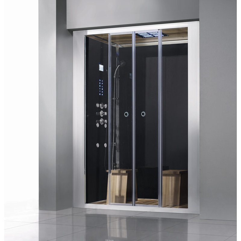 Athena Luxury WalkIn 60" x 90" Rectangle Sliding Steam Shower with